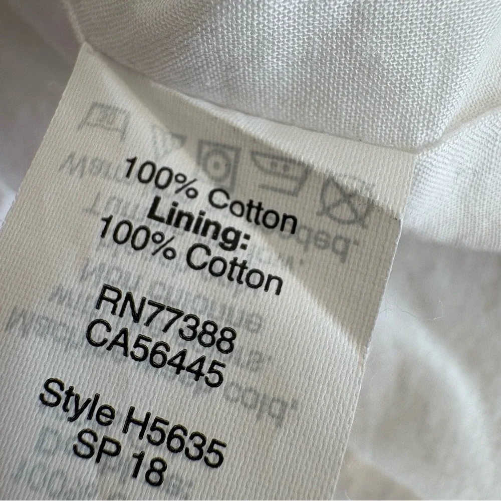 J. Crew Ruffle shoulder A line dress white size 0 100% cotton